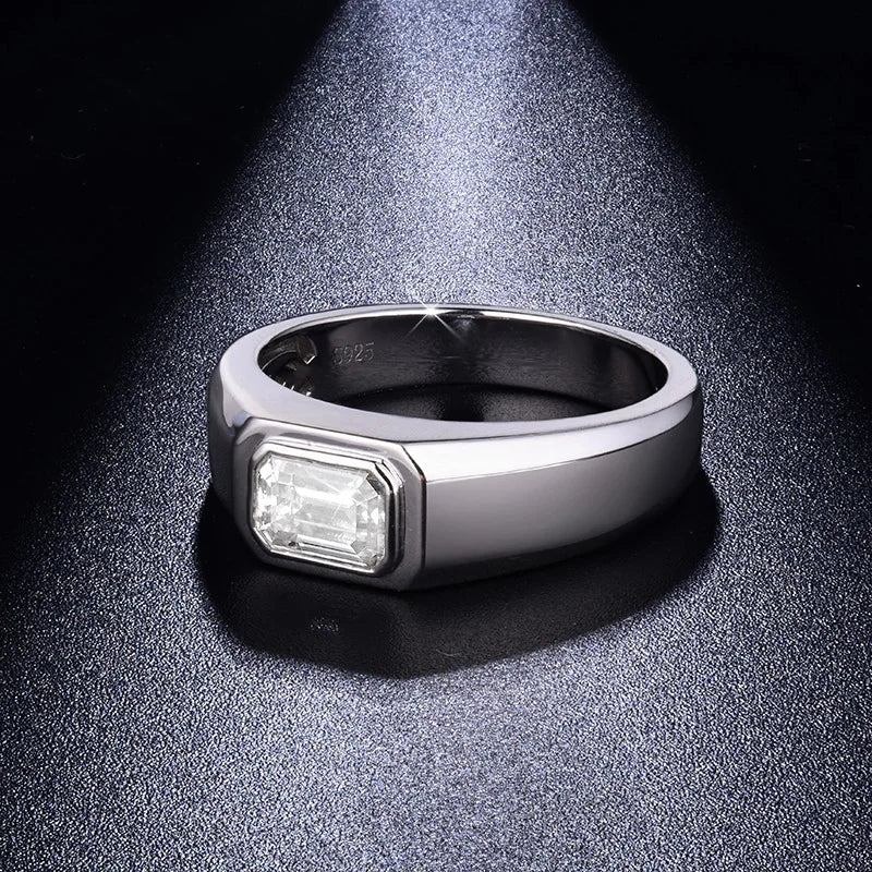 1 S925 Sterling Silver with 2ct Moissanite Ring for Men and Women |Gifts for Him |Gifts for Her |Birthday |Wedding |Anniversary