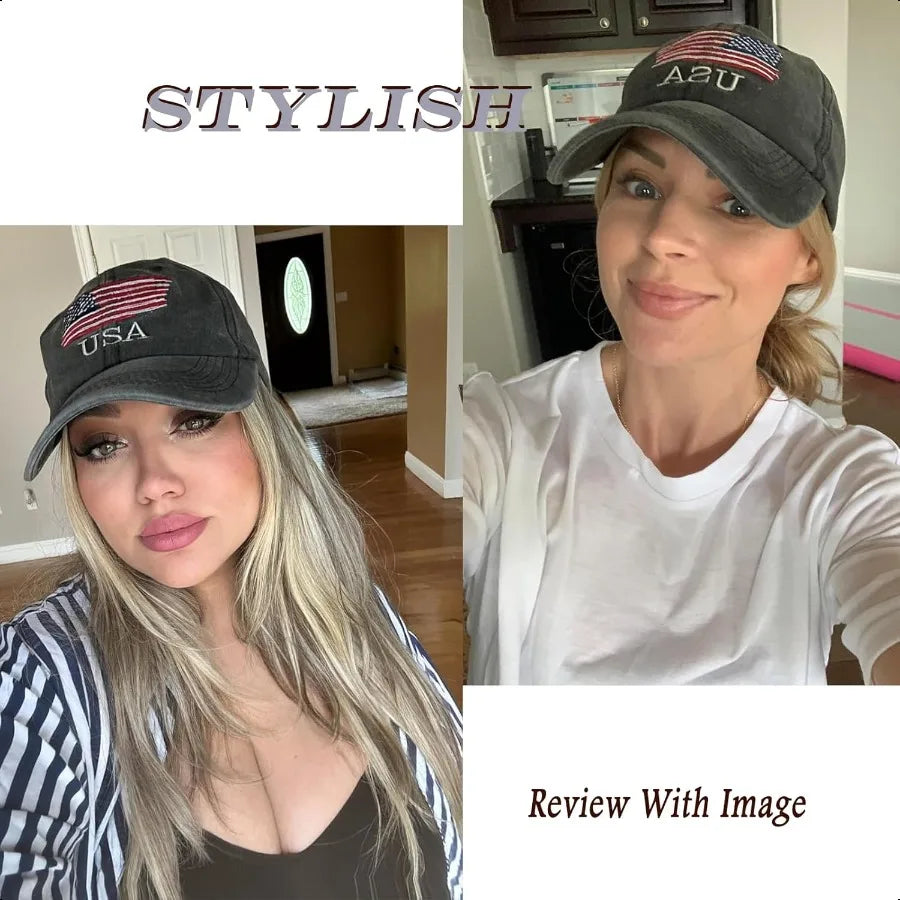 Washed American Flag Baseball Cap Retro Adjustable Sun Dad Gift Hats for Men Women Fashion Trucker Cap Unisex