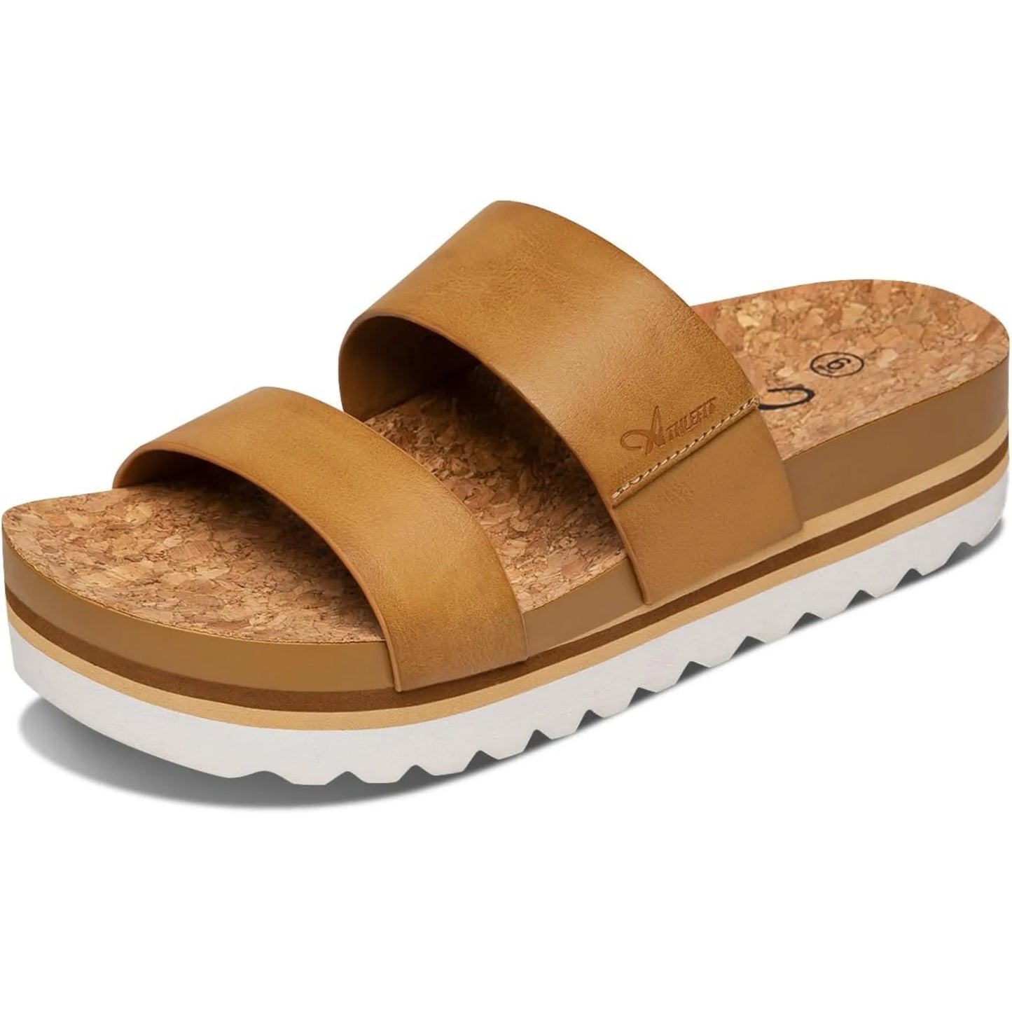 Summer Brown Platform Sandals for Women Comfortable Beach Footbed Sandals 2024 Trendy