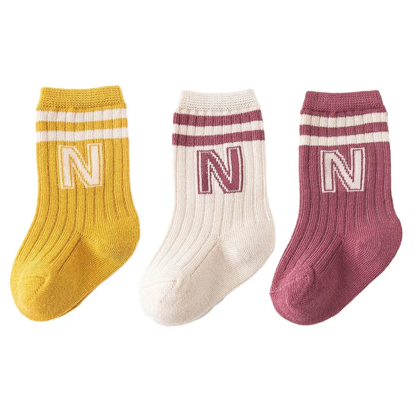 3pairs/lot Infant Boys Striped Socks Cotton Ribbed Stretch Mouthed Babies Boys Short Socks Newborn Toddler Boys Sporty Sock Pack