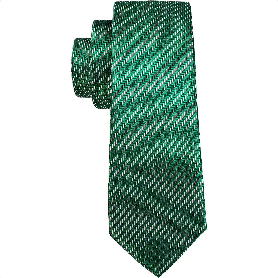 Barry.Wang Designer Classic Ties for Men Set Formal Pocket Square Cufflink Check Plaid