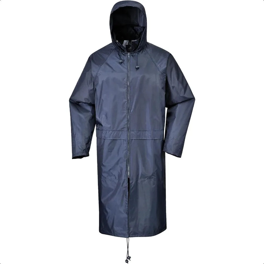 Portwest Classic Rain Coat Adult Waterproof Long Protection Hooded Work Wear Trench