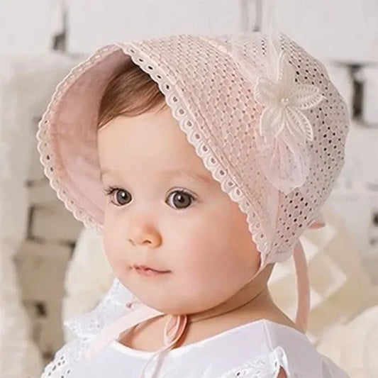 Princess Baby Lace Court Hat Summer Hollow Infant Sunscreen Cap Flower Newborn Fisherman Caps 0-1year Children Girls Photo Props