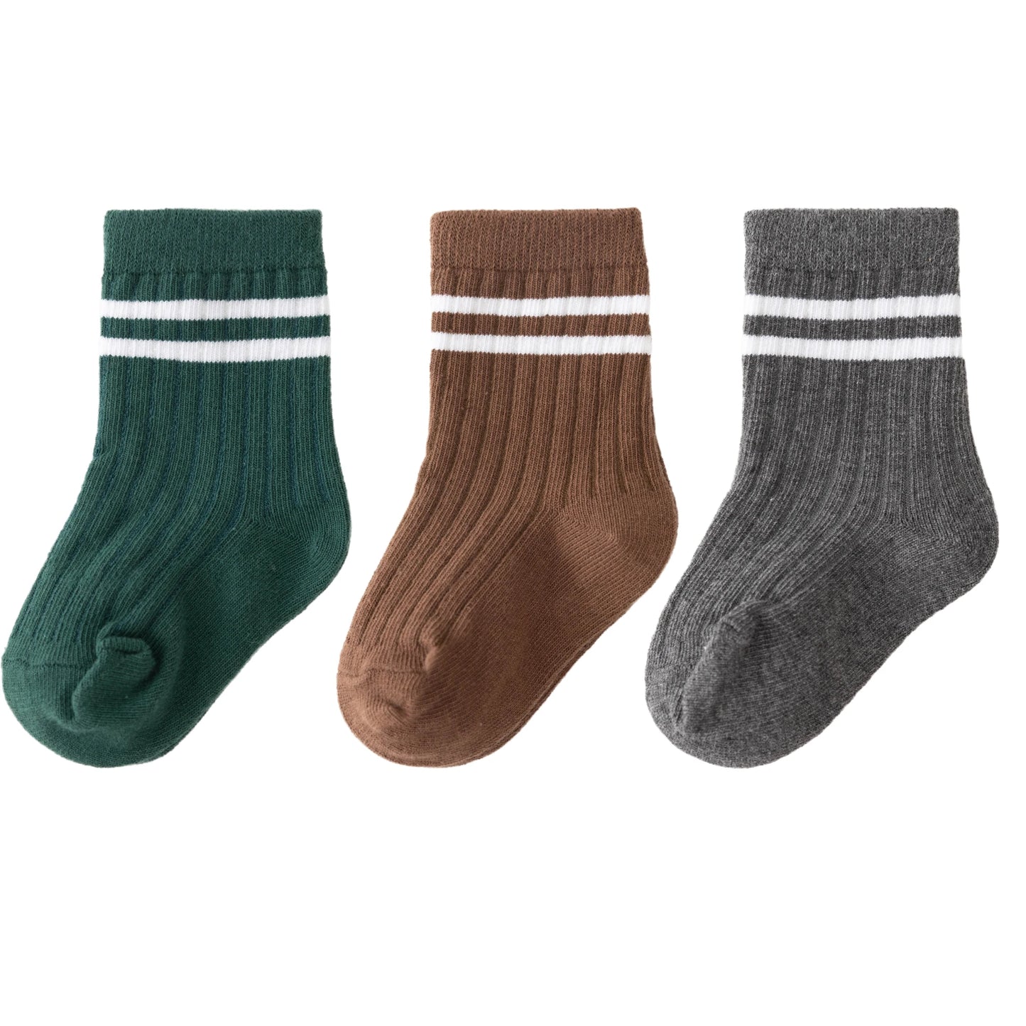 3pairs/lot Infant Boys Striped Socks Cotton Ribbed Stretch Mouthed Babies Boys Short Socks Newborn Toddler Boys Sporty Sock Pack