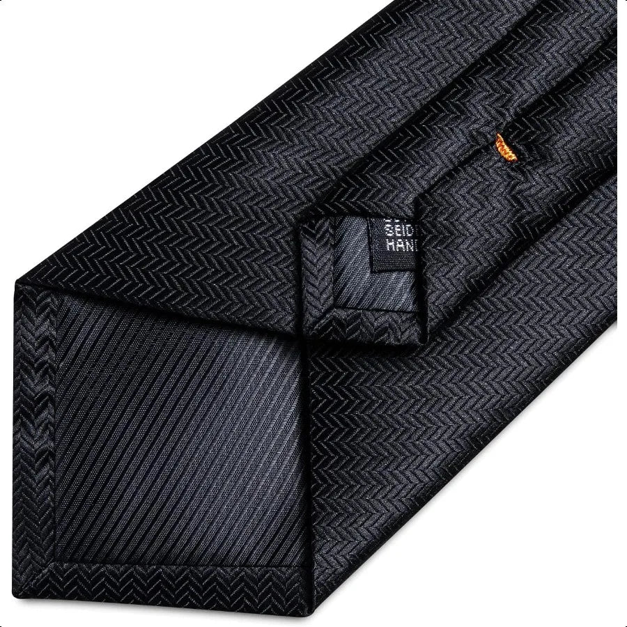 DiBanGu Mens Silk Necktie Solid Color Tie and Pocket Square Cufflink Tie Clip Set Woven Plain Ties for Men Wedding Party