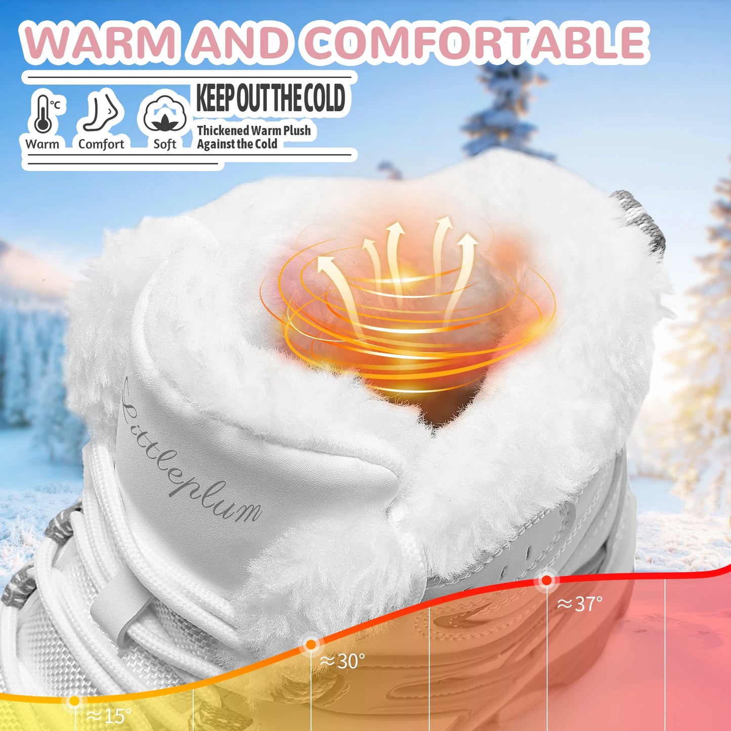 Women's Winter Snow Boots Lightweight Warm Faux Fur Lined Ankle Boot
