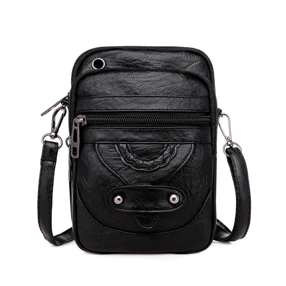 Small Crossbody Bag for Women Adjustable Strap Shoulder Bag PU Leather Cell Phone Purse with Zipper for Work Travel