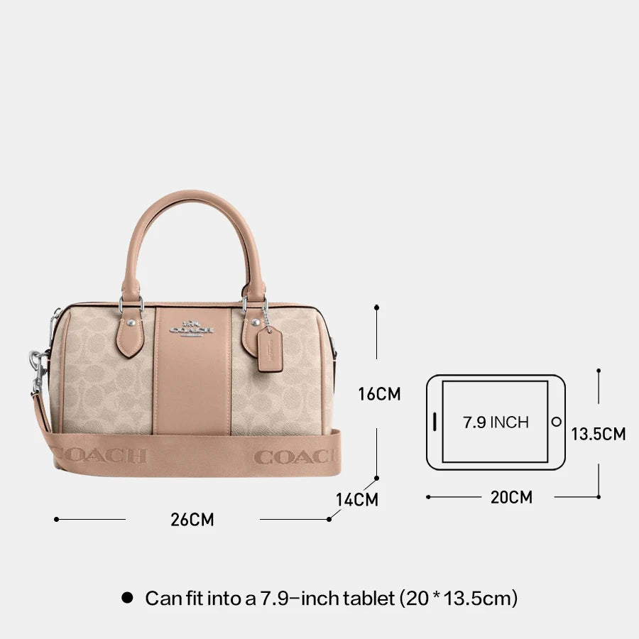 Coach Rowan Satchel Bag In Signature Canvas Crossbody Bag For Women 2-Way Wear,Casual Every Day Women Purses And Bags Gift CW376