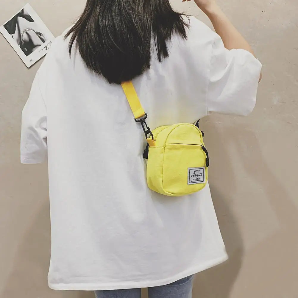 Fashion Women Canvas Bags Patchwork Mini Wallet Phone Shoulder Messenger Bags Multilayers Vintage Design Lady Handbag
