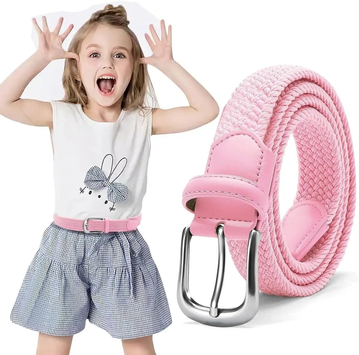 Children's belt Elasticated Elasticated boys girls without buckle 1 pack