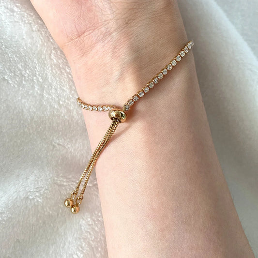 Lxalry Gold Bracelet – Pavé Diamond & Beaded Chain, Elegant Jewelry for Everyday & Evening Wear
