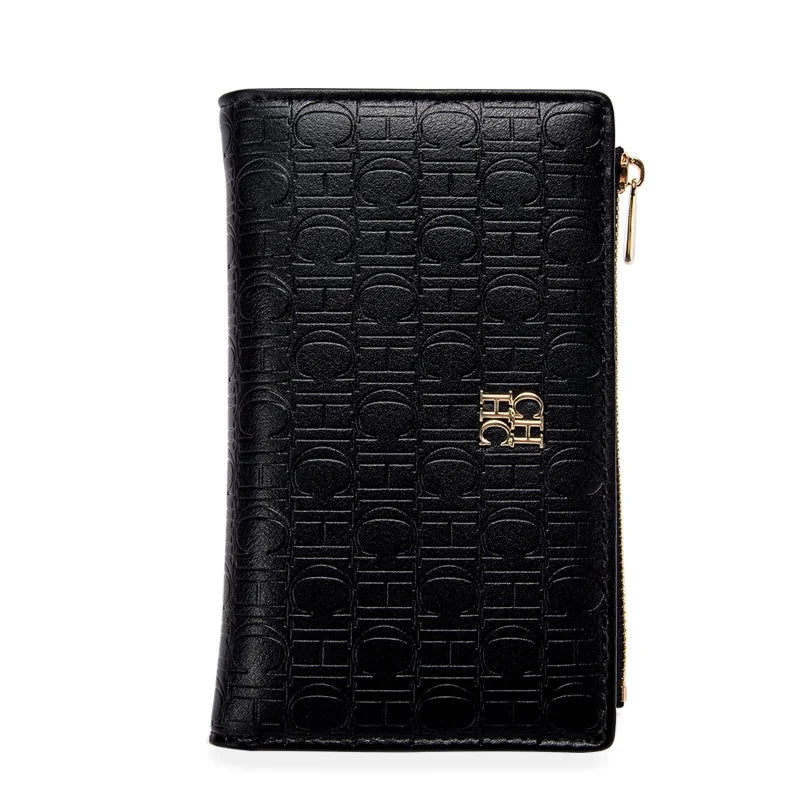 Retro Classic Style Solid Color Women's Long Wallet with Letter Print Portable Women's Clutch Bag Fashionable and Simple