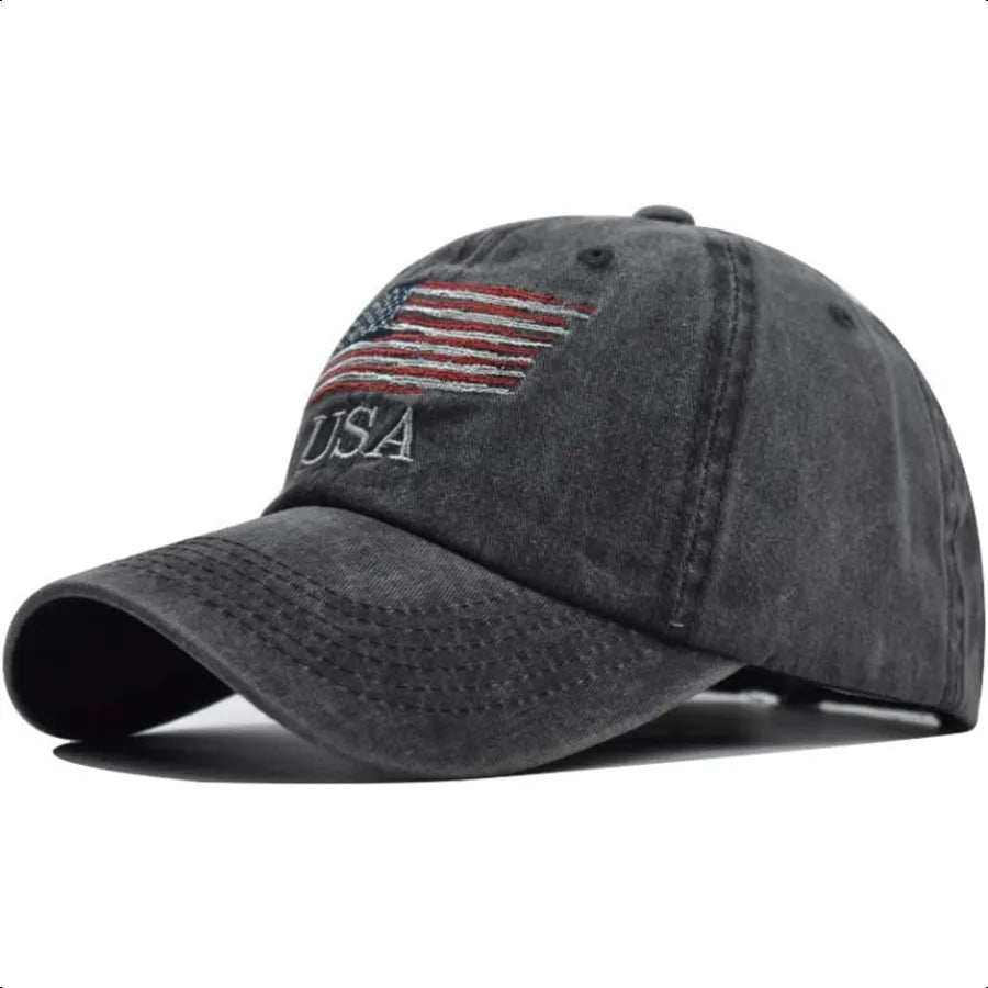 Washed American Flag Baseball Cap Retro Adjustable Sun Dad Gift Hats for Men Women Fashion Trucker Cap Unisex