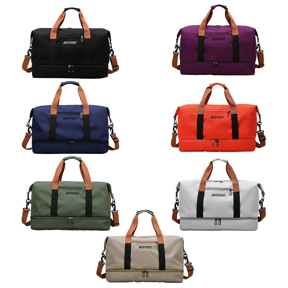 Casual Travel Handbags Large Capacity Shoulder Crossbody Bag Dry And Wet Waterproof for Weekend for Fitness Swimming