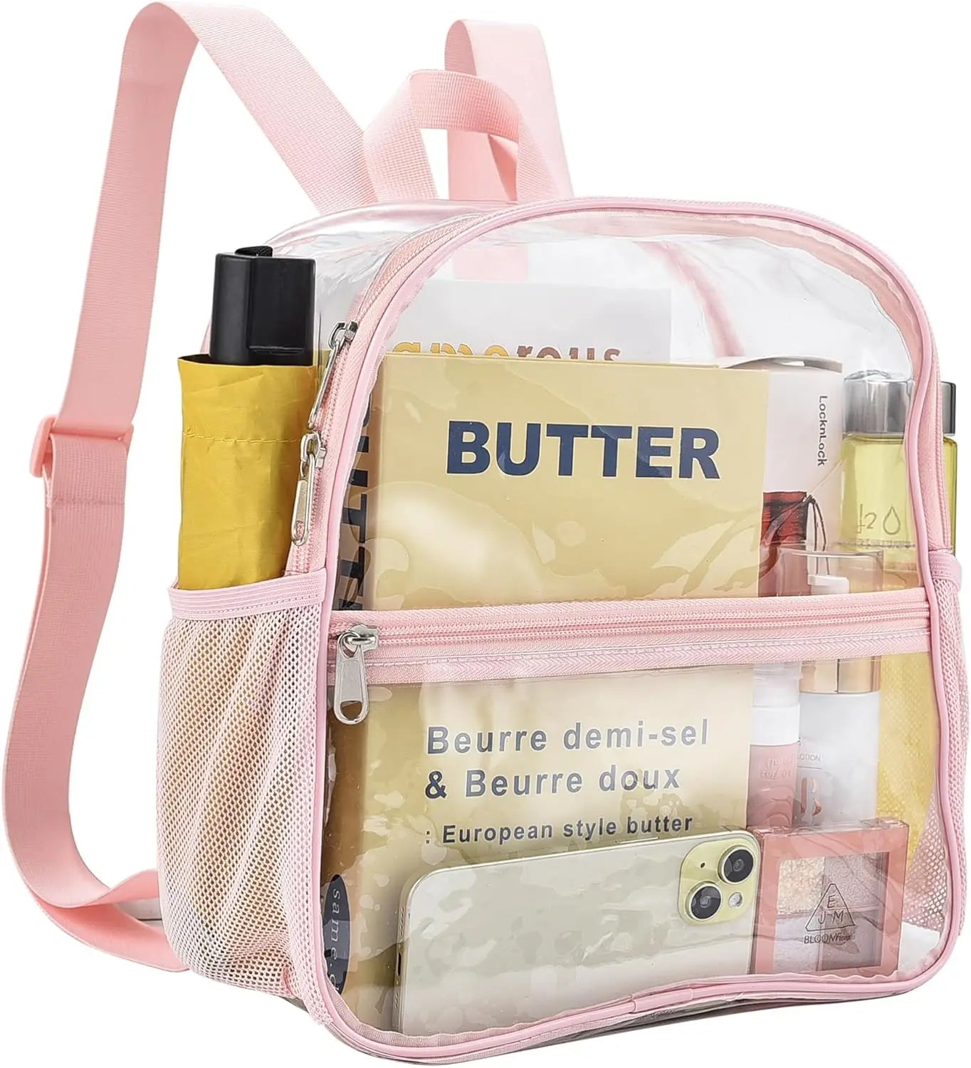 Stadium Approved Clear Mini Backpack 12×12×6 - Transparent for Concerts, Beach, Work, Travel & Sports