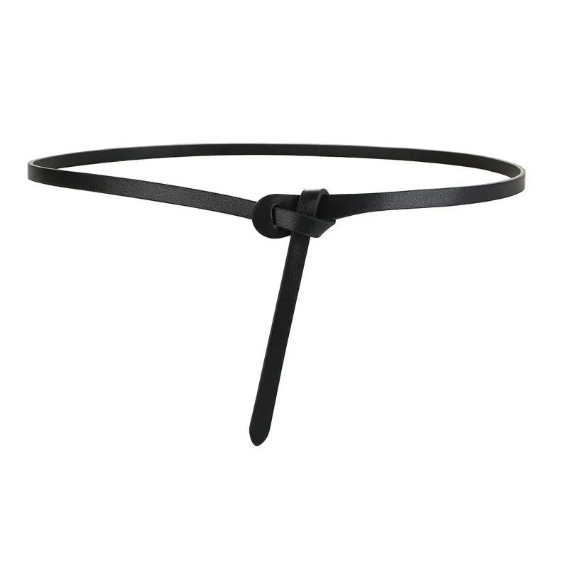 Cowhide Belt Ladies Soft Genuine Leather Knotted Strap Dress Accessories Gothic Retro Luxury Designer Girdle Corset for Women