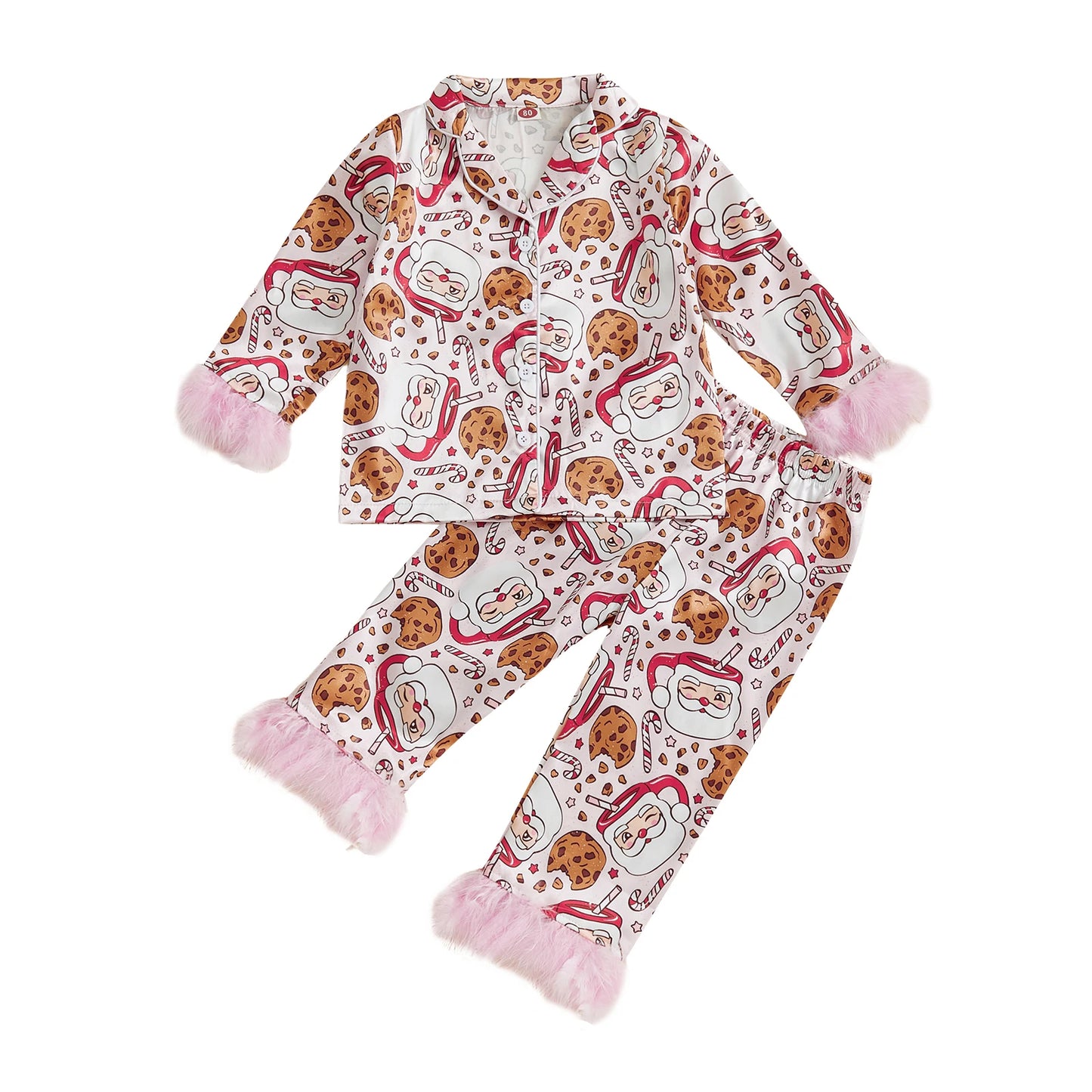 Child Boy Winter Pajamas Snowflake Patterned Fleece Hooded  Jumpsuit Toddler Sleepwear Set with Zipper