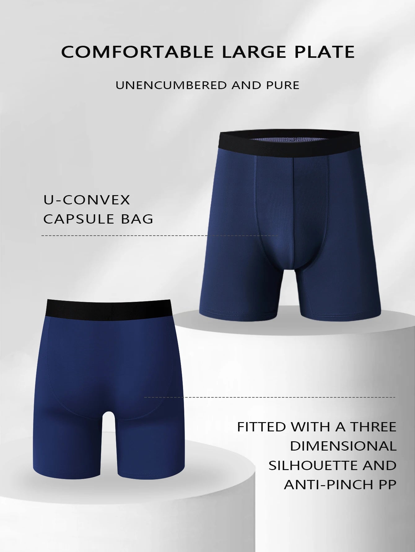 Men's underpants 3 pairs of fashion personality solid color boxer shorts comfortable and soft boy's boxer shorts