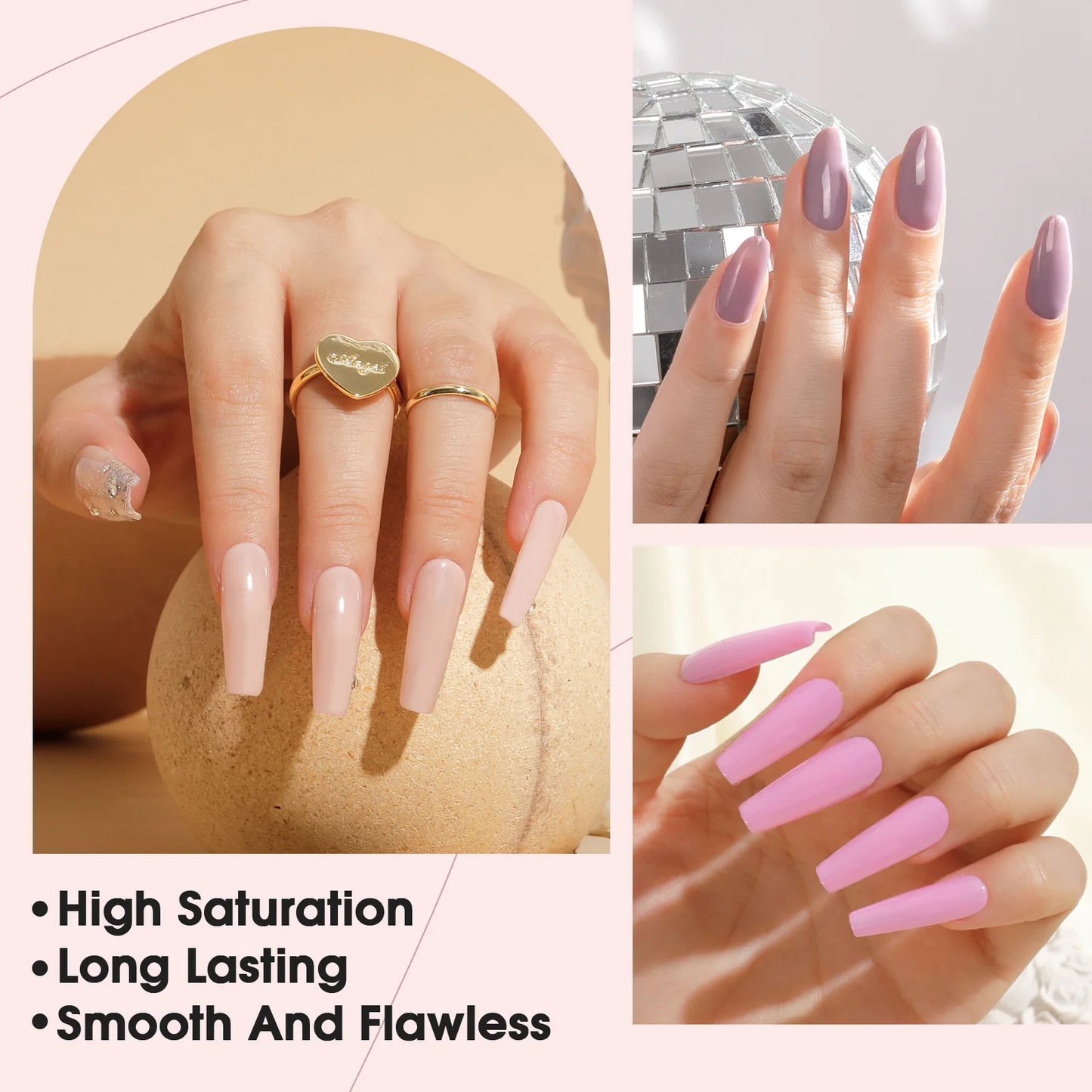 ROSALIND 6 Colors Dip Powder Nail Dip Powder Colors Liquid Set with Base&Top Dip Nails Powder Starter Kit