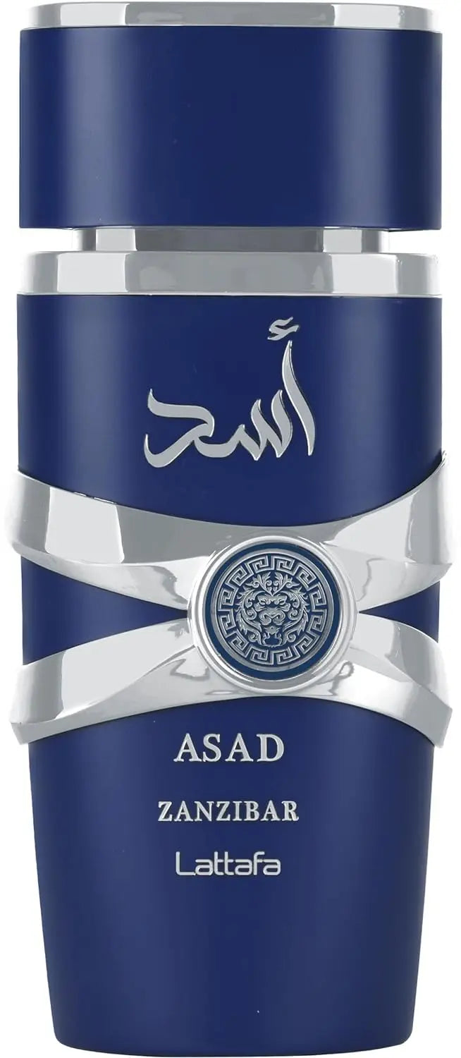 Asad Zanzibar by Lattafa for Men Eau de Parfum Spray 3.4 Oz 100 Ml Fresh, Spicy, Vanilla, Coconut, Brand New Box