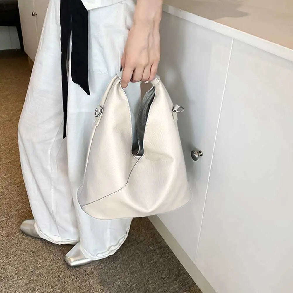 Tote Purse for Women PU Leather Solid Shoulder Bag Large Capacity Crossbody Bags 2024 Trend Ladies Handbag Versatile Satchel Bag
