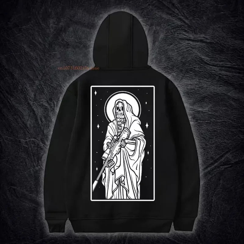 Black Cotton Thickened Pullover Hoodie Men Women Spring New Netroots Design Pattern Printing Sports Hoodie Ins Tide Loose Tops