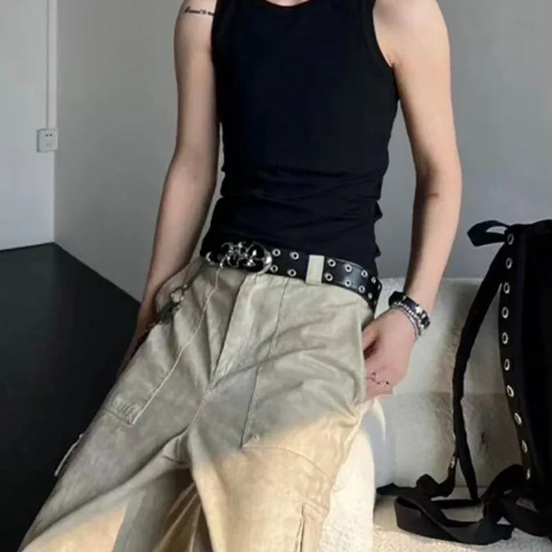 New Stylish Y2K Hollow Leather Fashion Punk Belt For Men Women-Trendy Accessory For Gift Giving,Neutral Waist Belts Plus Size