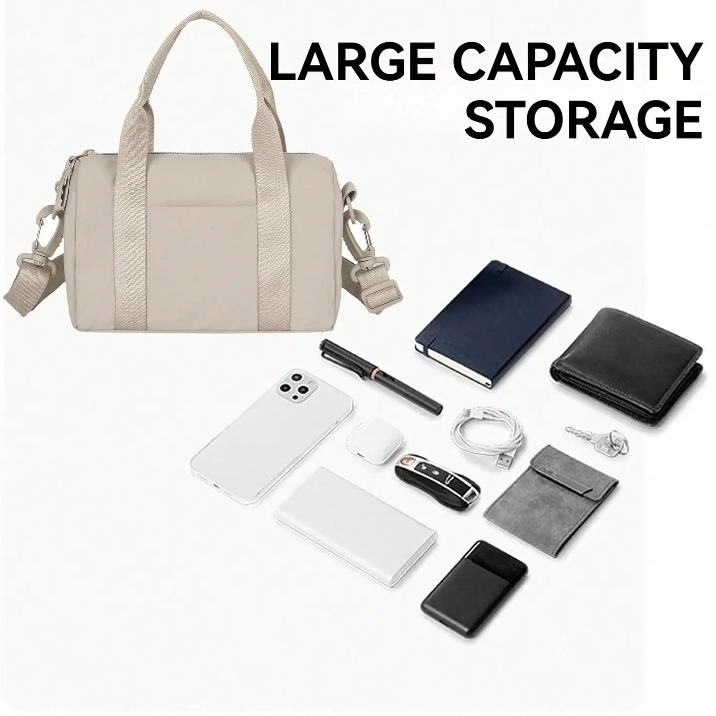 Women's Small Square Bag Large Capacity Tote Bag With Compartments, Hand or Shoulder Waterproof Fashionable for Travel Work