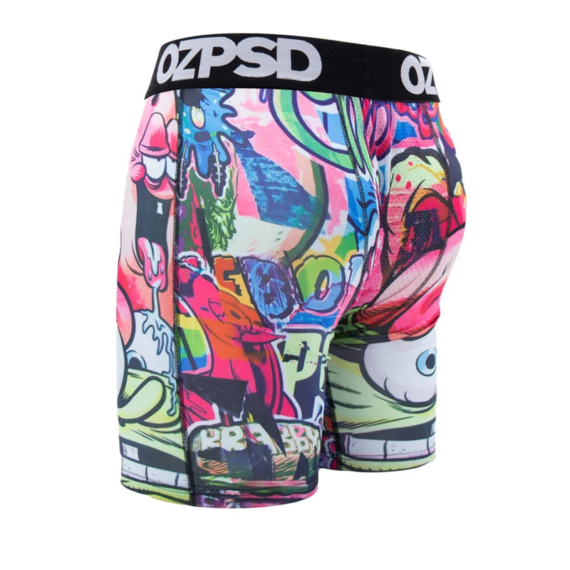 5Pcs Sexy Summer Men Boxer Underwear Breathable Printed Men's Panties Underpants Male Plus Size Man Boxer Briefs Man Boxershorts