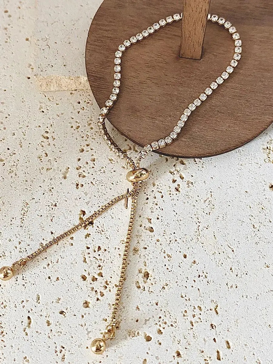 Lxalry Gold Bracelet – Pavé Diamond & Beaded Chain, Elegant Jewelry for Everyday & Evening Wear