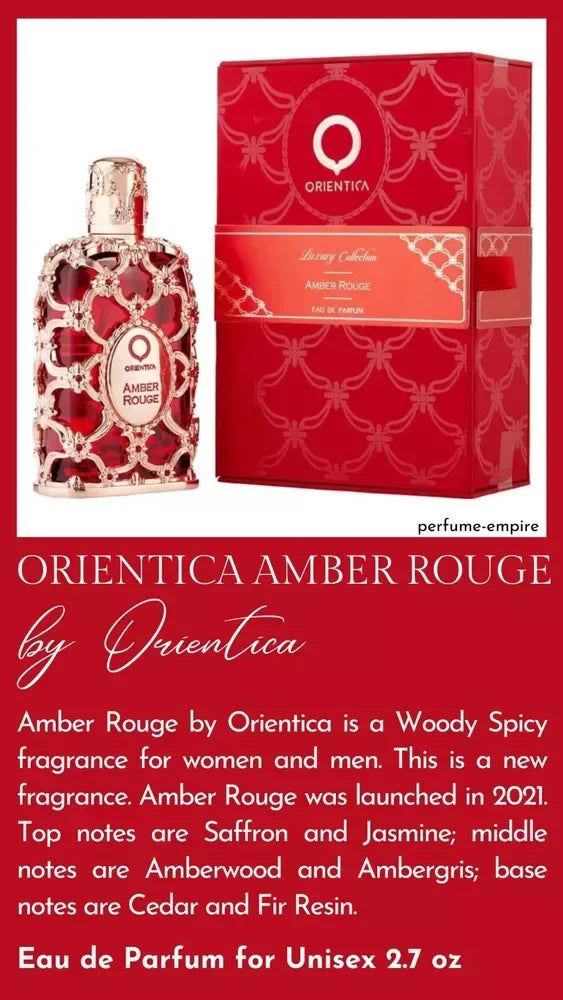 Orientica Amber Rouge by Orientica perfume for unisex EDP 2.7 oz New in Box (Luxury Collection)