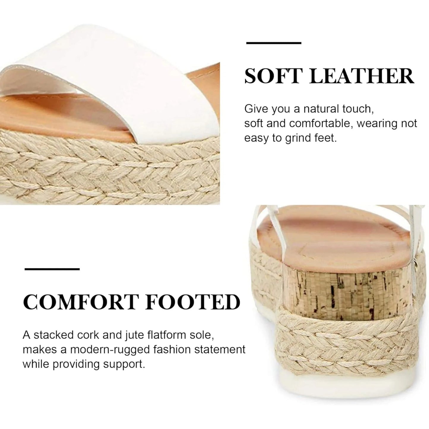 Women's Espadrilles Sandals Ankle Strap Buckle Wedge Sandal Open Toe Studded Platform Sandals