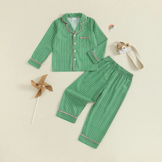 Kids Dinosaur Print Pajama Set Short Sleeve Tee and Drawstring Waist Shorts 2 Piece Sleepwear Outfit for Boys and Girls