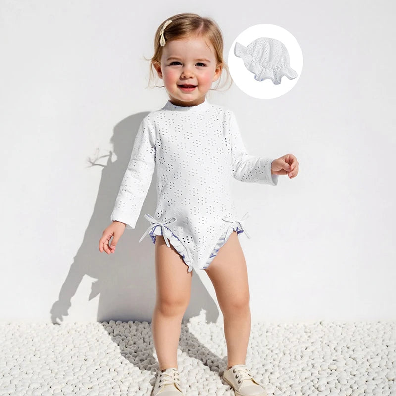 Baby Girl Floral Print Ruffle Sleeve Romper Dress with Matching Headband 2 Piece Set for Summer Outfit