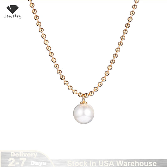 18K Gold Plated S925 sterling silver Elegant Charm Freshwater Pearl Pendant Necklace For Women Anti Allergic Jewelry USA Shiped