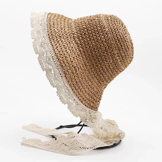 Summer Baby Sun Hat Lace Straw Kids Bucket Hats for Girls Accessories Beach Travel Children Cap Princess Baby Girl Hat 2-5Y