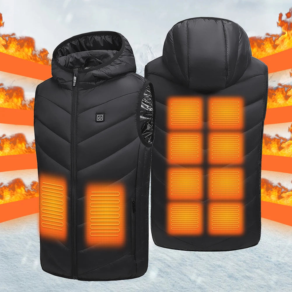 10 Heating Zones Electric Heated Jackets USB Heating Vest Thermal Winter Warm Jacket for Kids Boys Girls