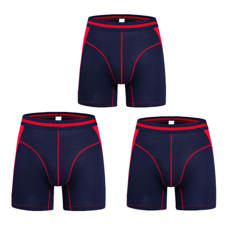 Men's Extended Length Modal Boxer Briefs Comfortable Underwear Soft Breathable Casual Boxers