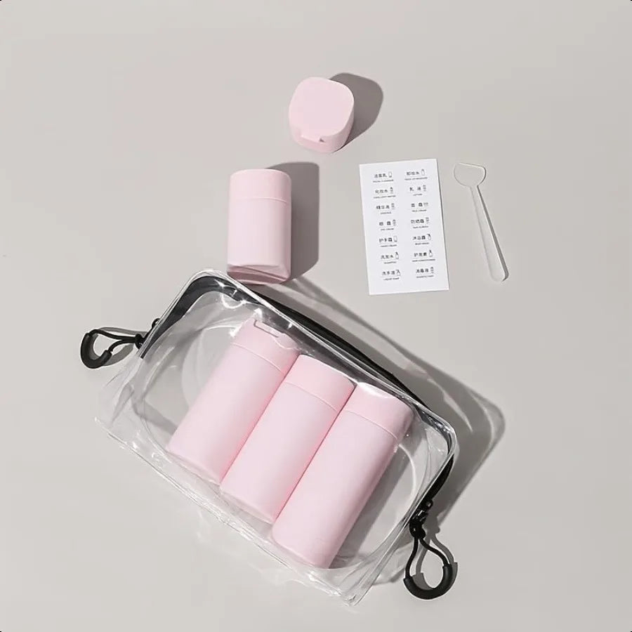 5pcs Travel Cream Dispenser Bottles Set Travel Bottles Toiletry Containers Set TSA Approved Travel Essentials