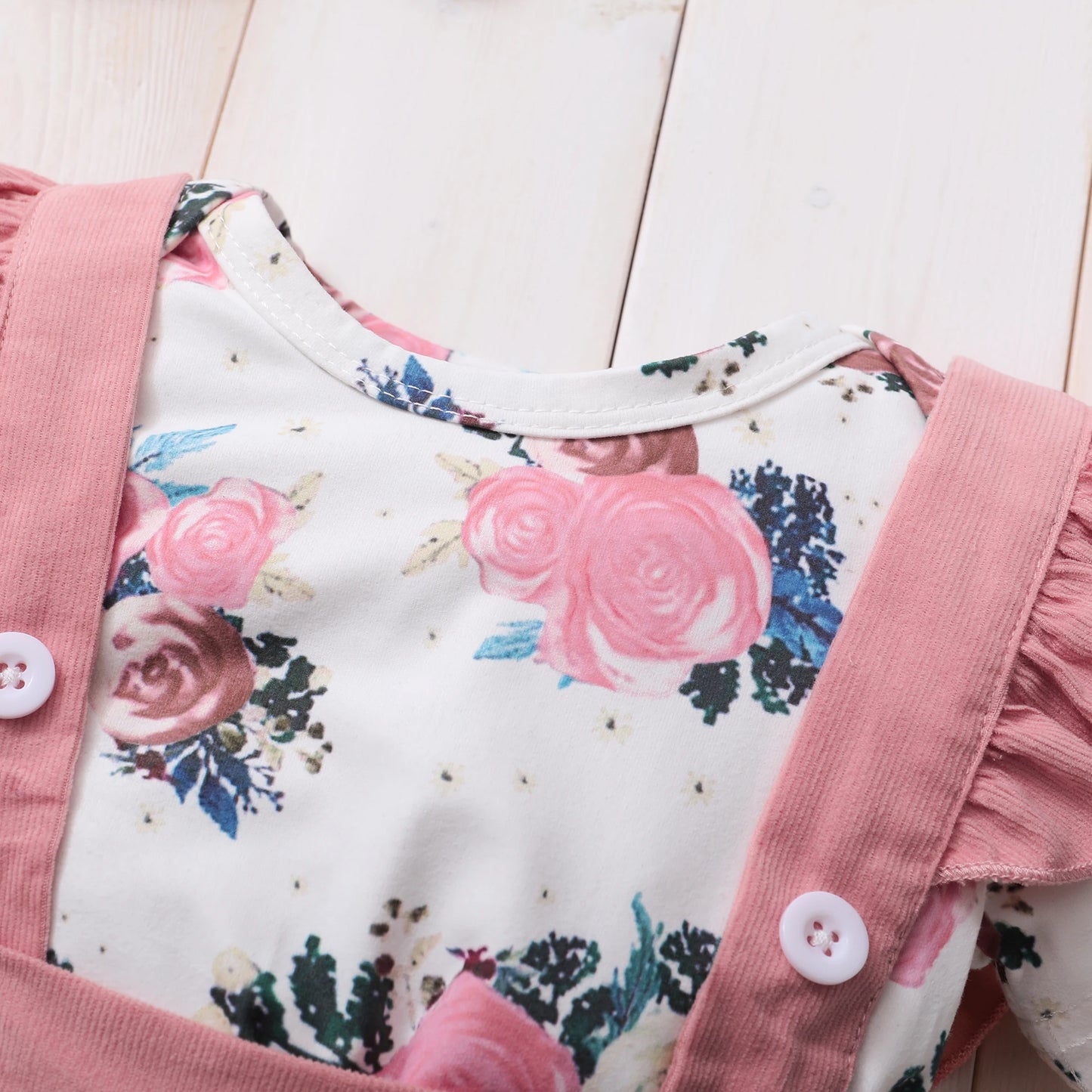 3Pcs Baby Girl Beautiful Flower Bodysuit Ruffled Shoulder Strap skirt+Headband Set 0-24 Months Toddler Baby Girl Summer Set