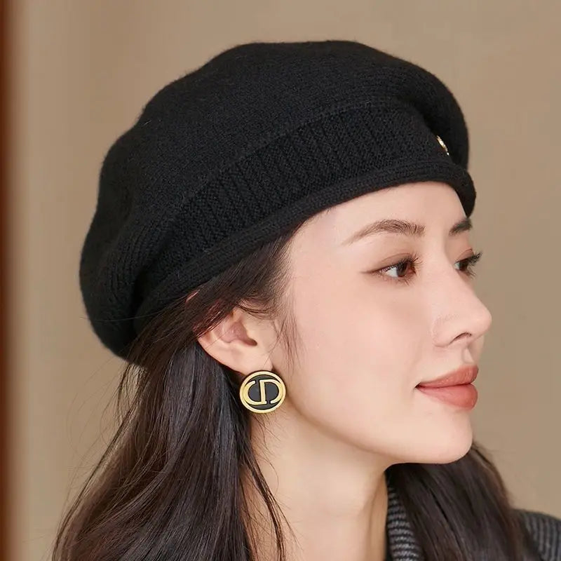 Winter Women's beret Winterproof Fall and winter all fashion warm foreign air ear-protection knitted woolen hat star Anise