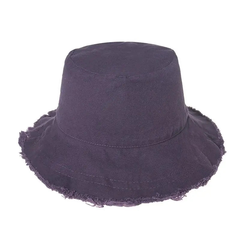 South Korea Instagram retro Yamamoto dark fur rimmed fisherman hat sun hat men's and women's sunblock sun hat