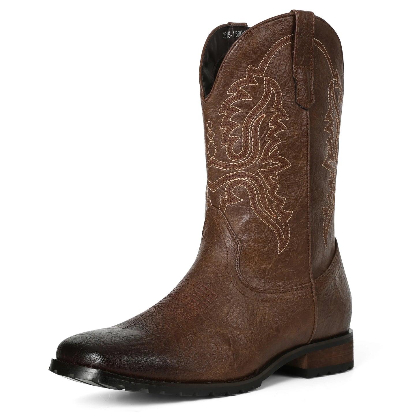 DoraTasia Plus size 12.5 New Fashion Retro Square Toe Neutral Cowboy Boots Luxury Embroidered Concise Pull-on Western Boots