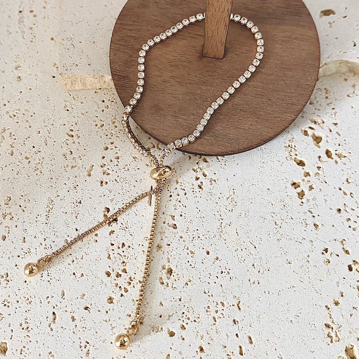 Lxalry Gold Bracelet – Pavé Diamond & Beaded Chain, Elegant Jewelry for Everyday & Evening Wear