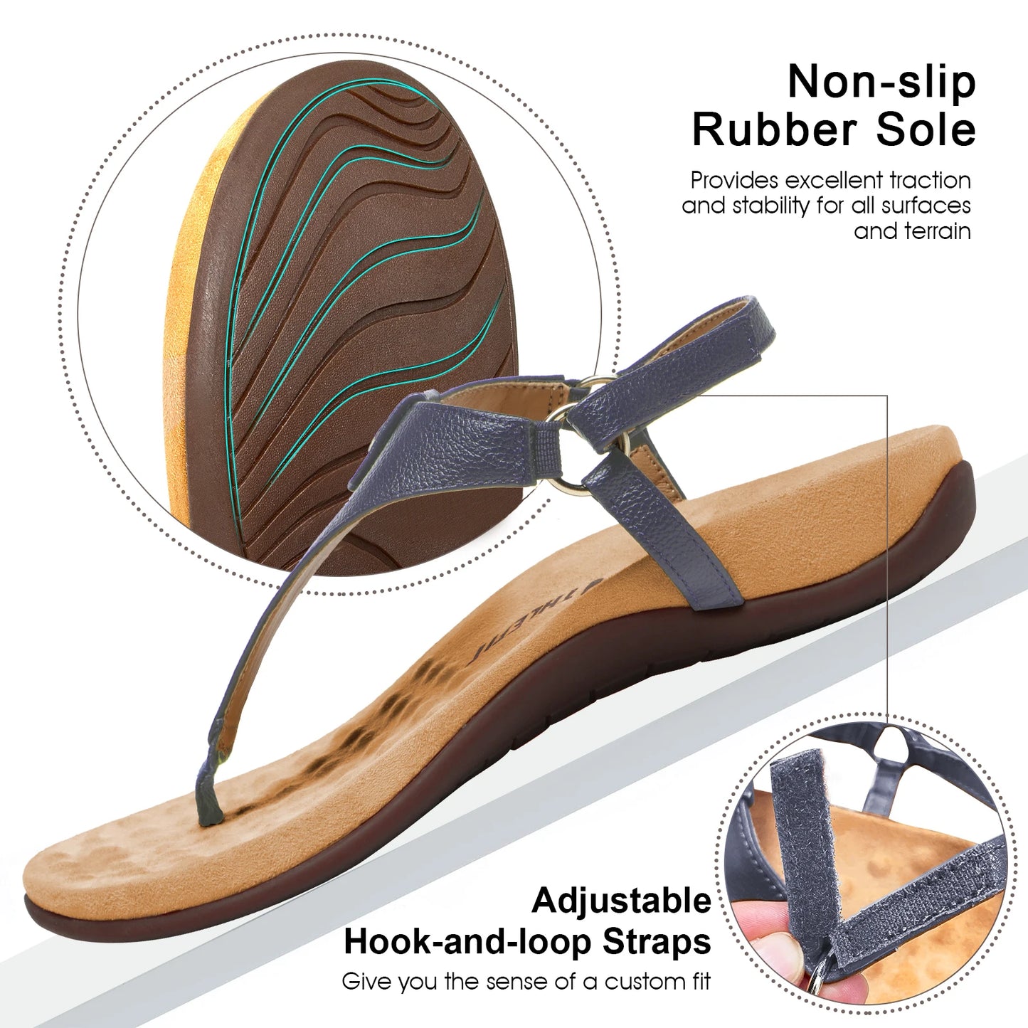 Women's Comfortable Orthopedic Sandals Thong Dressy T-Strap Orthotic Casual Summer Arch Support Sandals