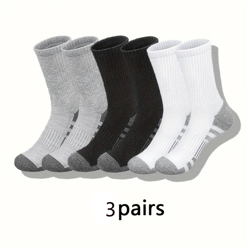 30 pairs of socks, comfortable and breathable mid-length socks (black + white + gray / 10 pairs each)