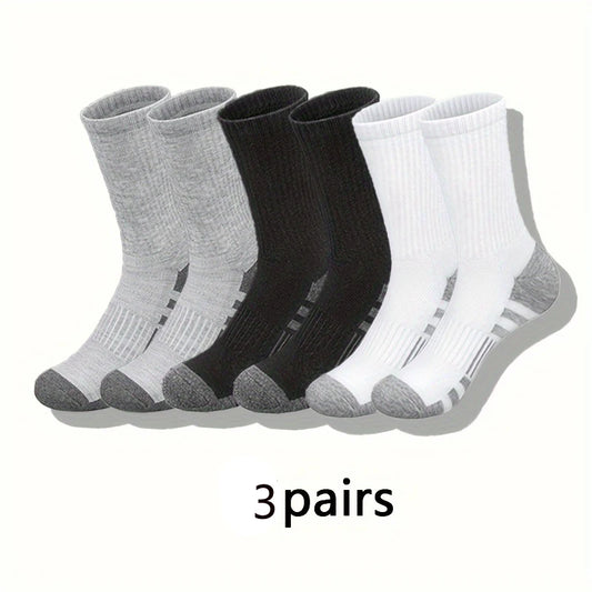 30 pairs of socks, comfortable and breathable mid-length socks (black + white + gray / 10 pairs each)