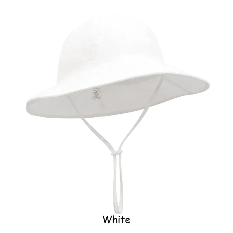 Adjustable Baby Summer Hat Muslin Children Panama Cap for Girls Boys 100% Cotton Kids Bucket Hat Outdoor Beach Infant Cap 1-3Y