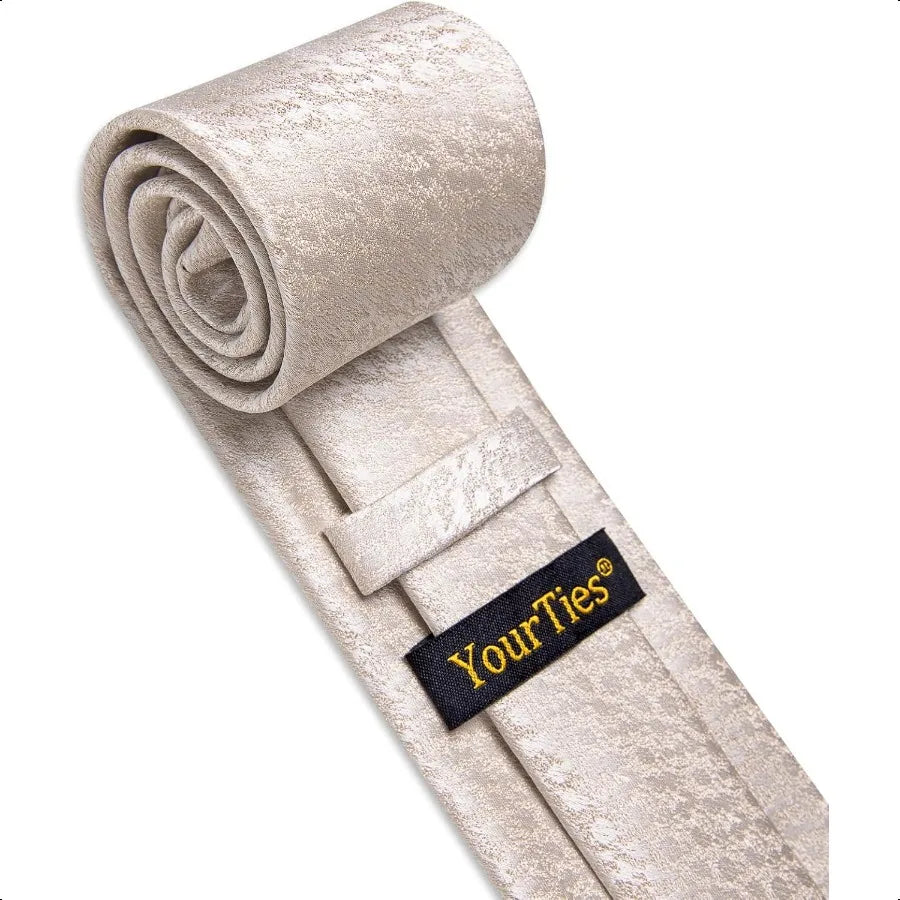 Silk Ties for Men Paisley Floral Striped Necktie and Pocket Square Cufflinks Tie Clip Set 4PC