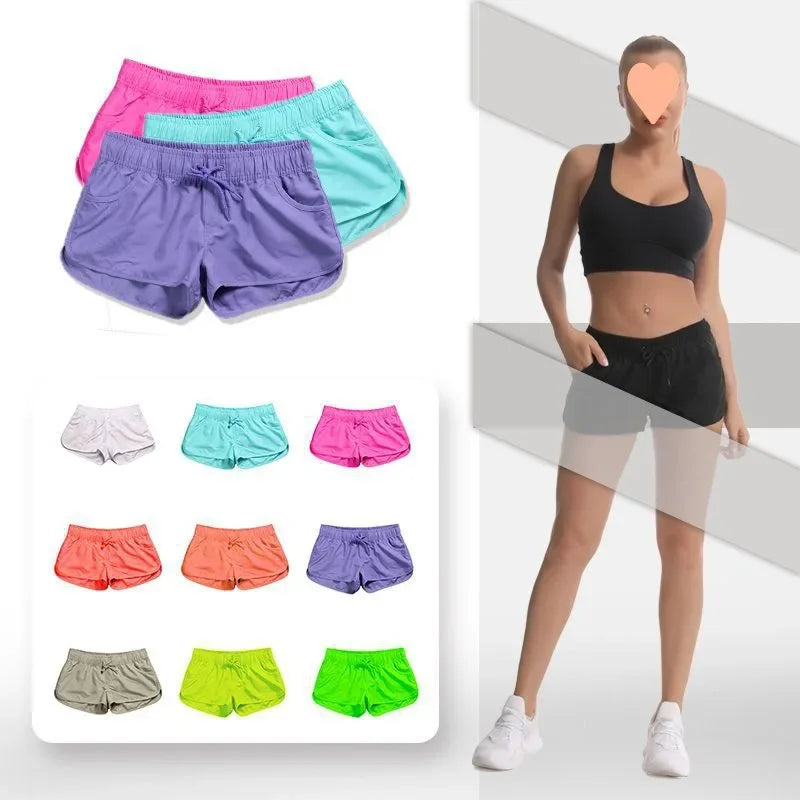 Summer Women Marathon Running Shorts Training Fitness Run YOGA Sports For Gym Size